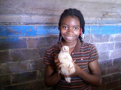 Denetra and baby chick